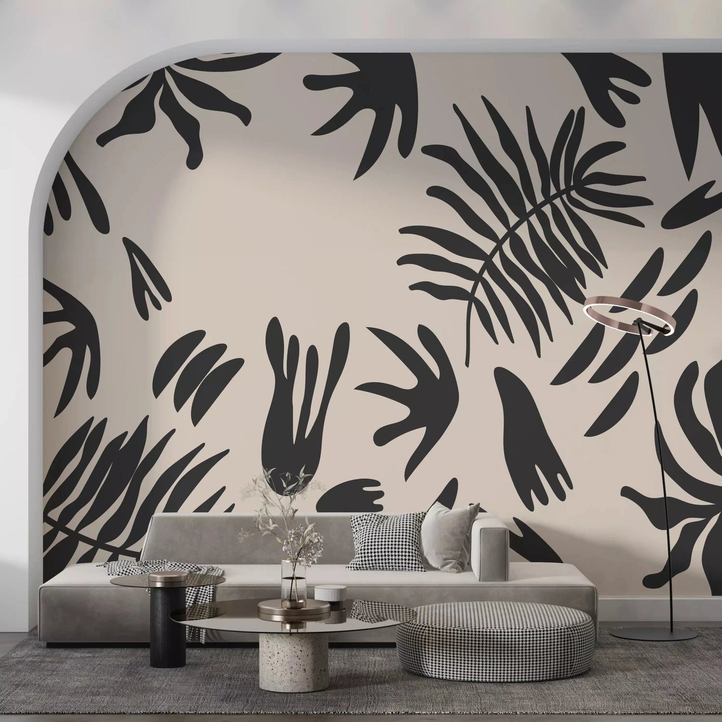 Organic Fern Silhouette Wall MuralGD9155