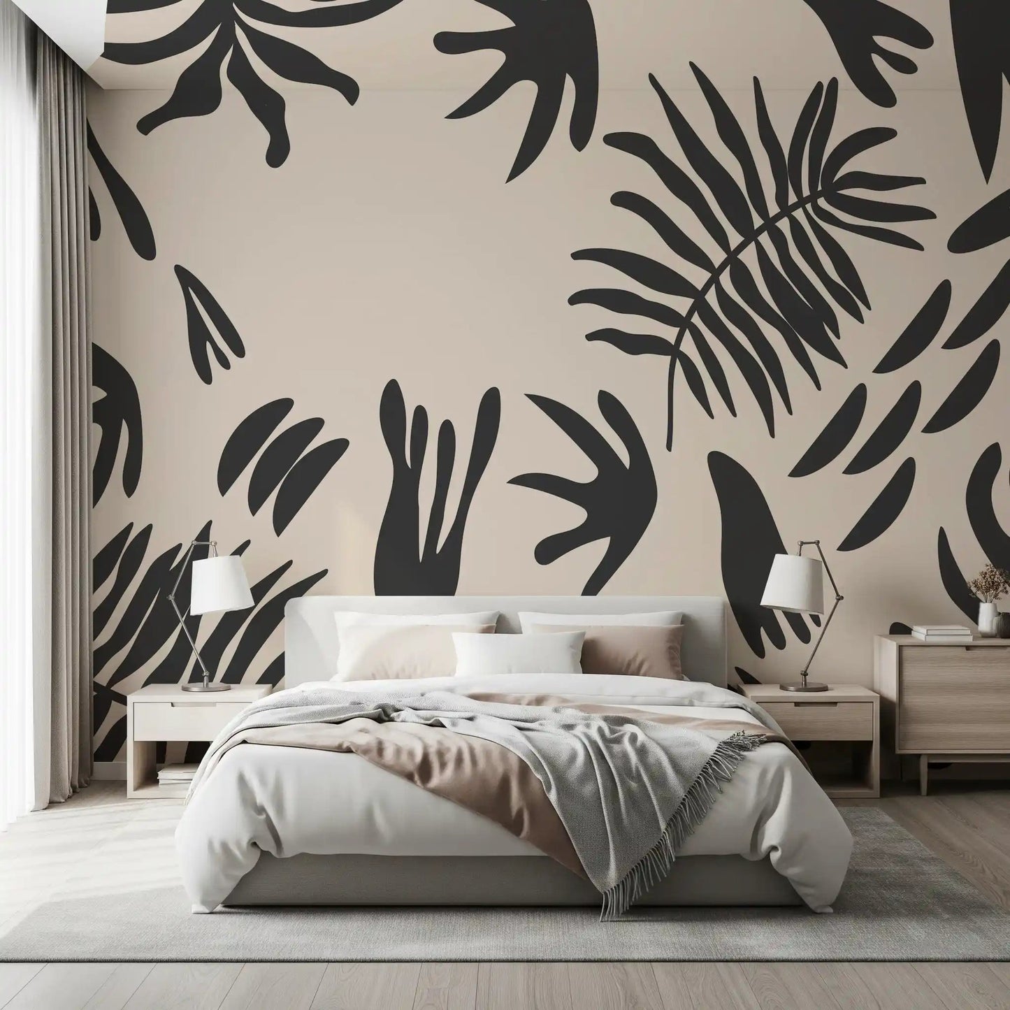 Organic Fern Silhouette Wall MuralGD9155