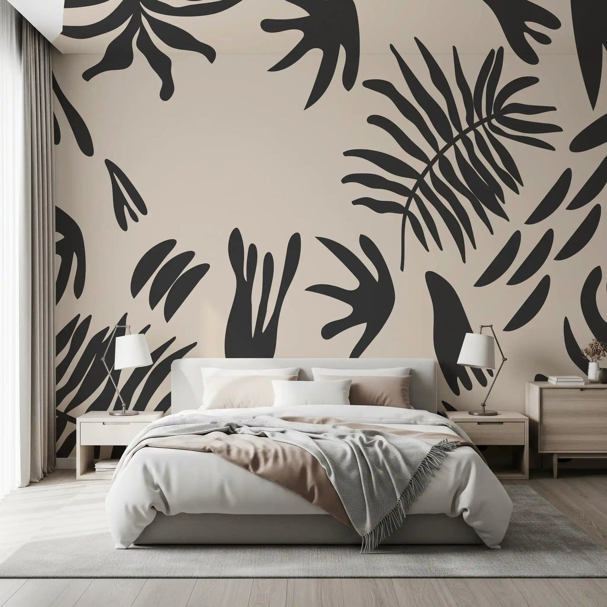 Organic Fern Silhouette Wall MuralGD9155