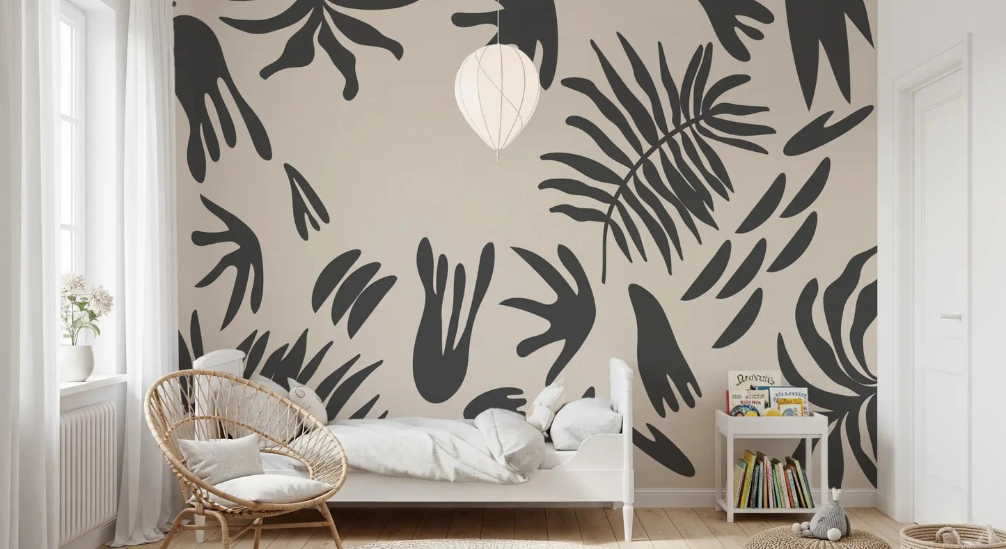 Organic Fern Silhouette Wall MuralGD9155