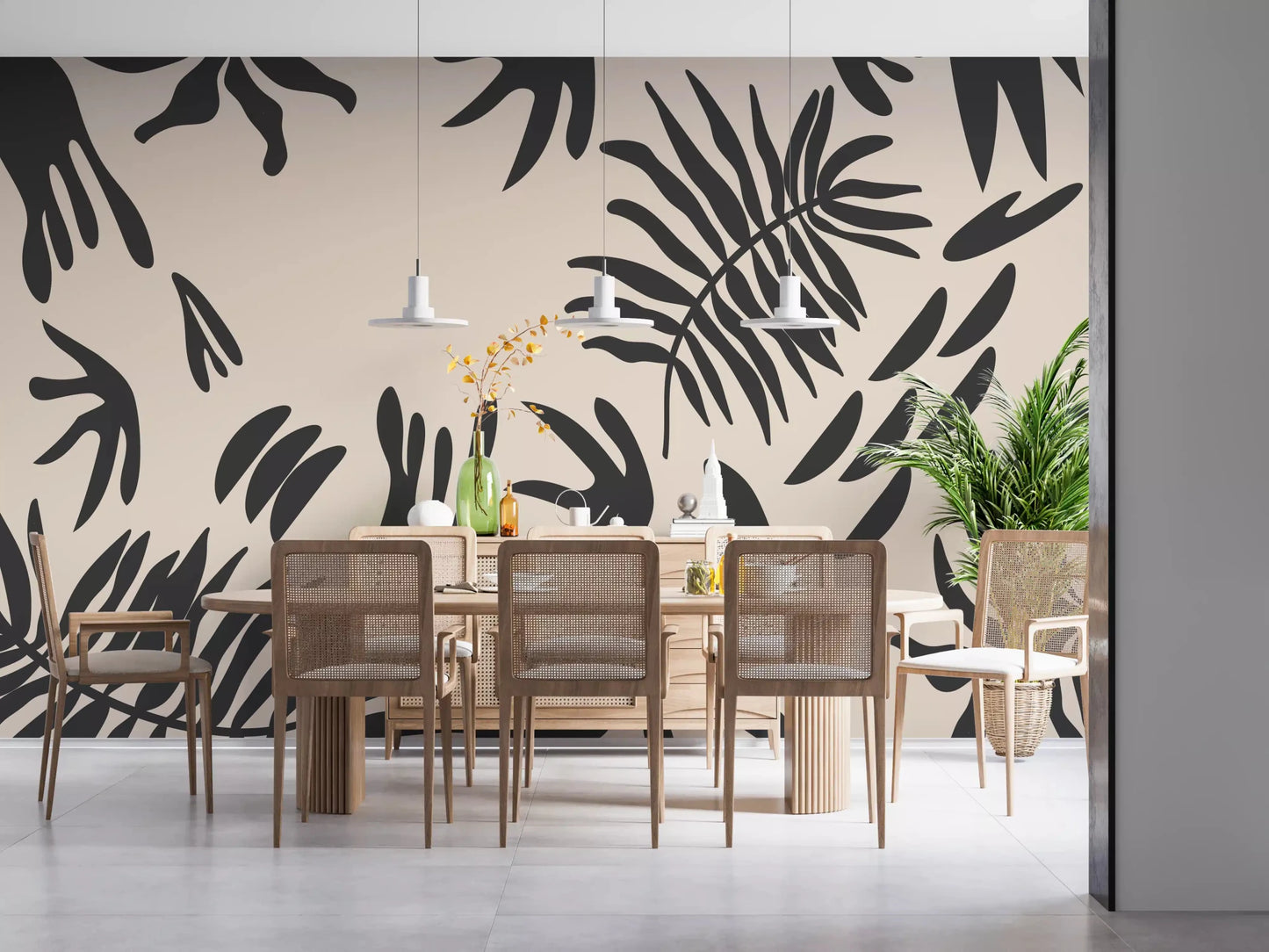 Organic Fern Silhouette Wall MuralGD9155