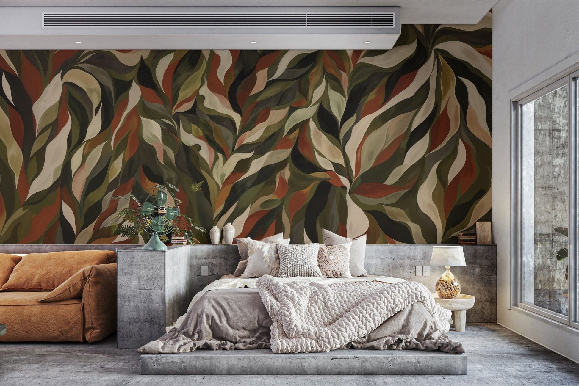 Organic Flow Abstract Leaf Wallpaper