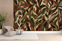 Organic Flow Abstract Leaf Wallpaper