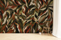 Organic Flow Abstract Leaf Wallpaper