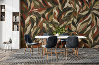 Organic Flow Abstract Leaf Wallpaper