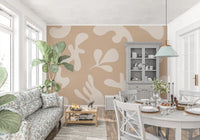 Organic Flow in Beige wall mural showing smooth curved abstract forms