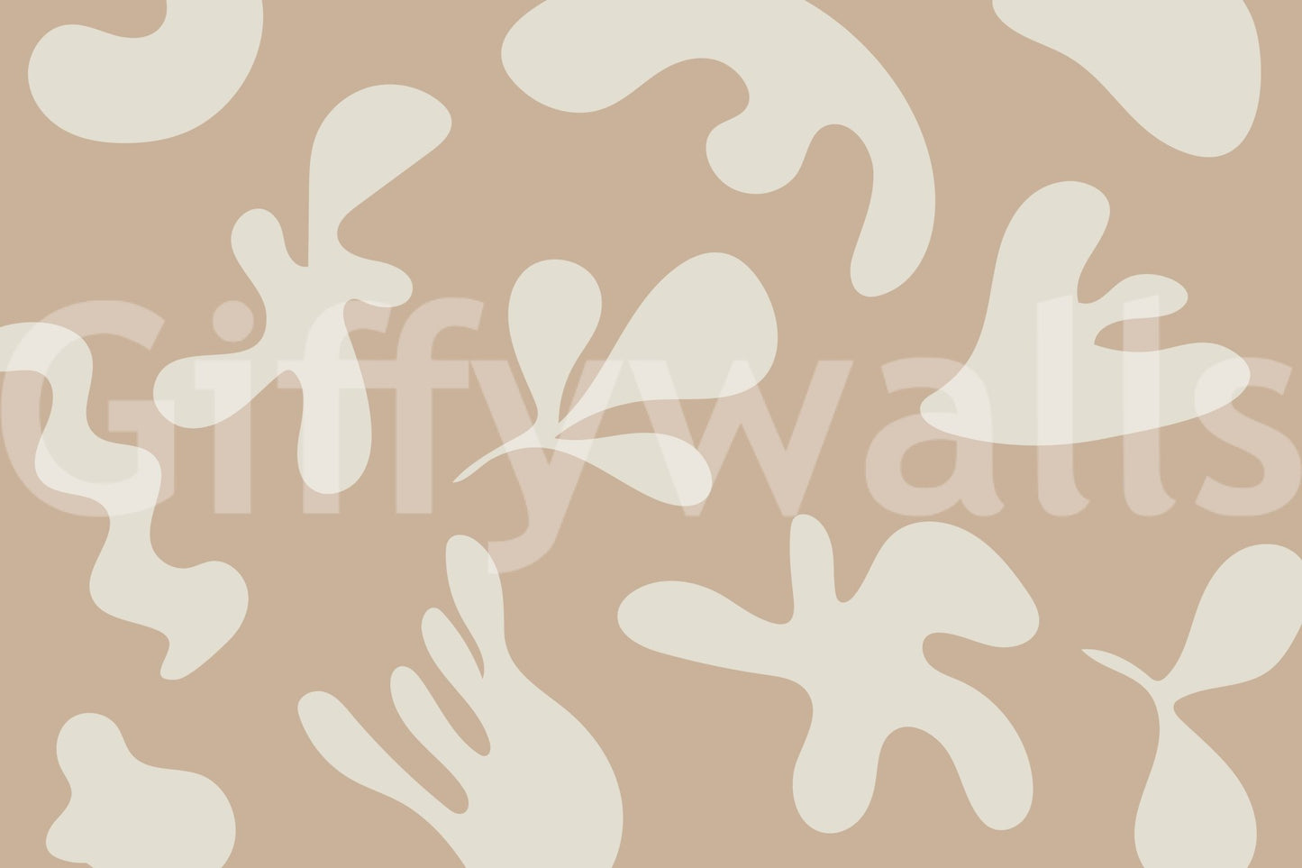 Organic Flow in Beige wall mural with simple flowing shapes and texture