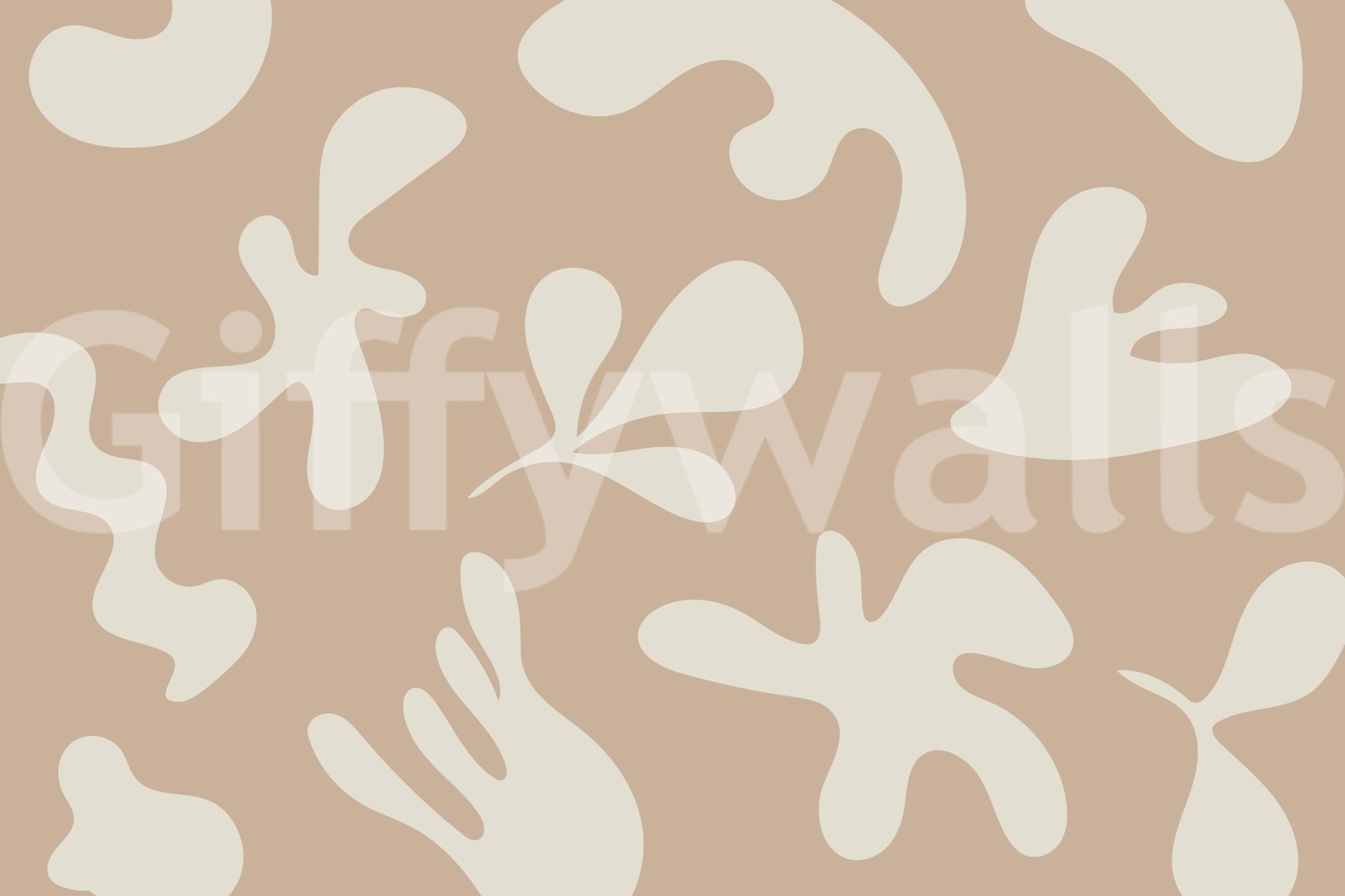 Organic Flow in Beige wall mural with simple flowing shapes and texture