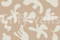 Organic Flow in Beige wall mural with simple flowing shapes and texture