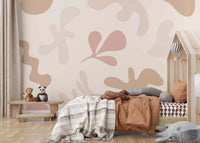 Organic Flow mural showing blush beige organic pattern