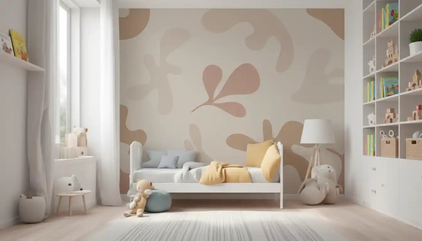 Bedroom with Organic Flow wall mural organic shape layout