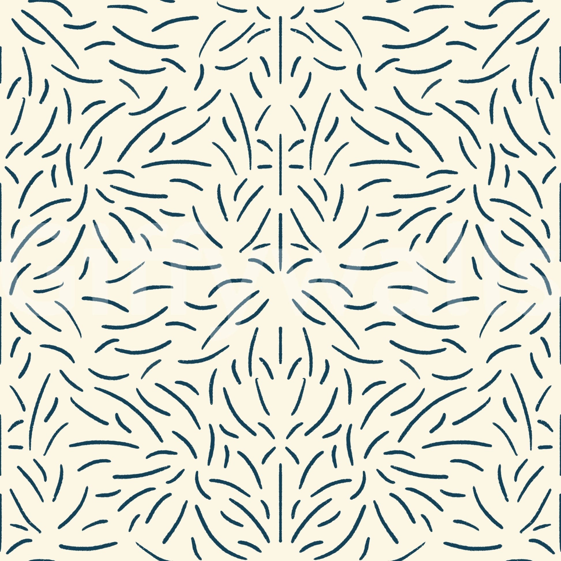 Light organic flow wallpaper for an airy, natural vibe.

