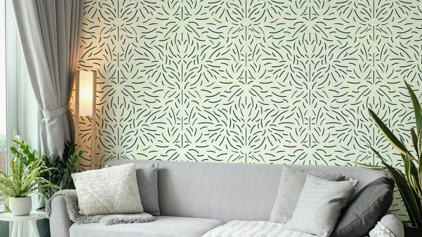 Modern organic flow wallpaper perfect for peaceful rooms.

