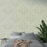Trendy organic flow wallpaper adding a fresh touch.

