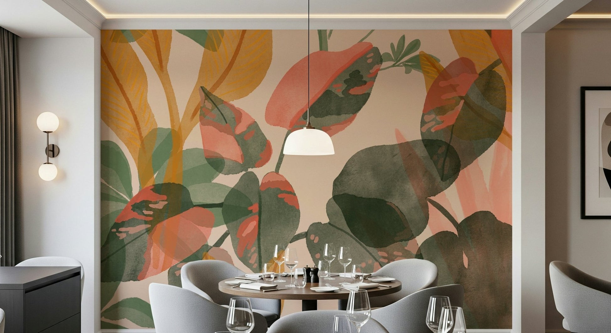 A classic botanical wallpaper for walls.