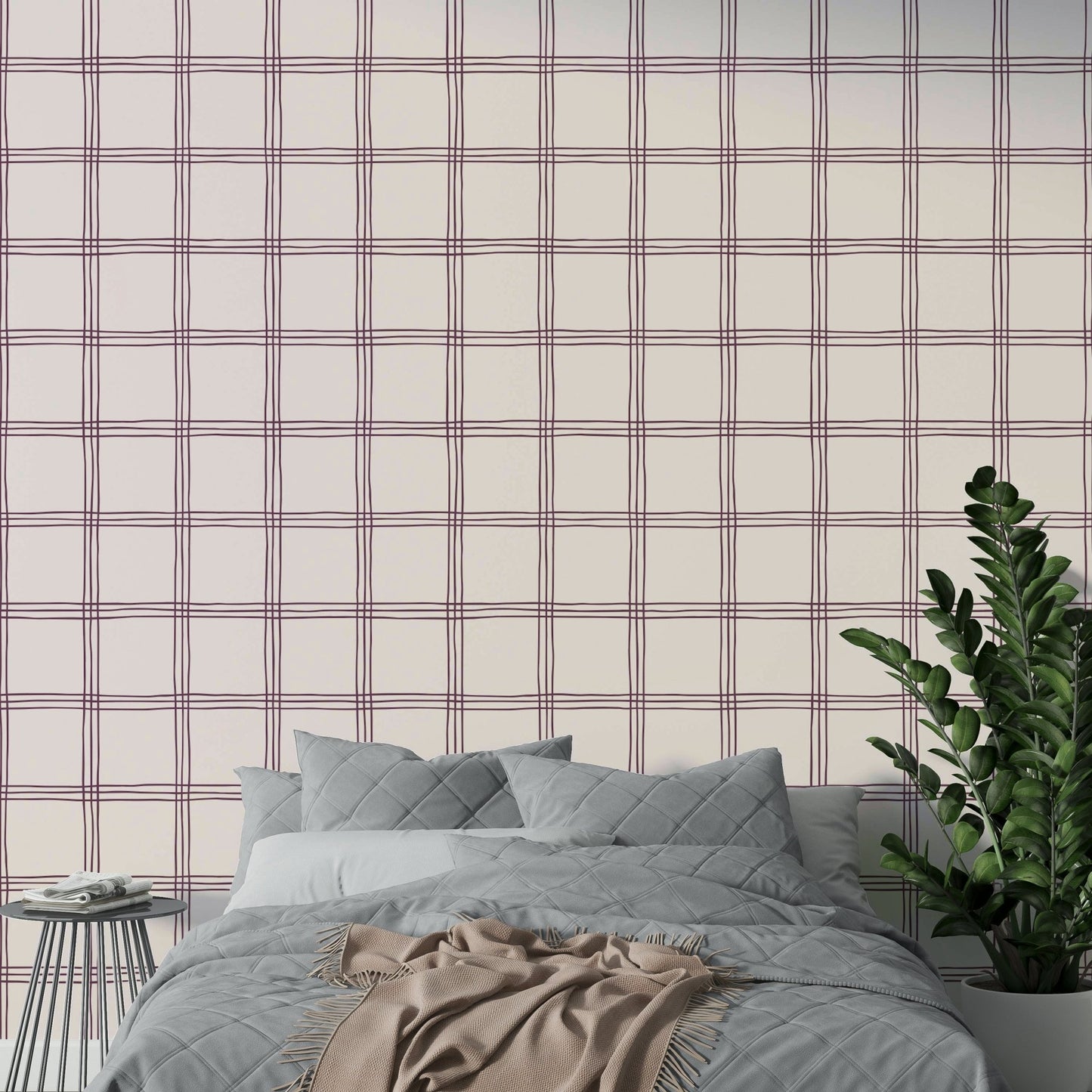 Abstract grid design wallpaper in muted tones

