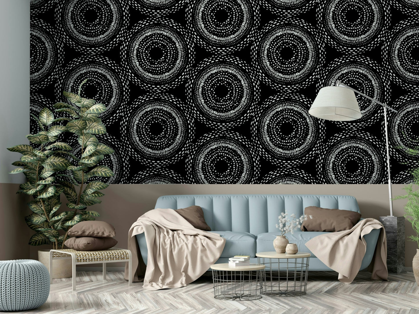 Soft, organic design of Opulence wallpaper for walls.

