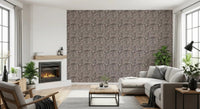 Family room runs the dotted mosaic wallpaper along one entire GD9501