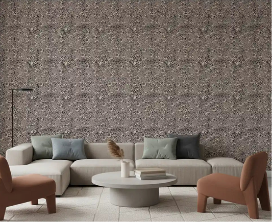 Living room covered in the rustic pebble mosaic wallpaper at full height
GD9501