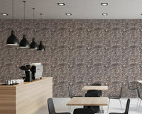 Cream pebbles pack tightly across a deep brown ground on this textured wallpaper
GD9501