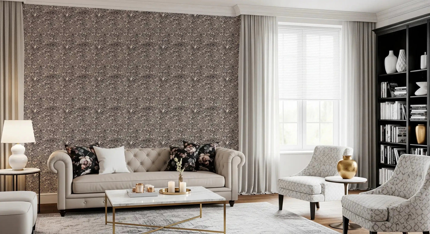 Small dots and oval shapes overlap densely on the dotted mosaic wallpaper
GD9501