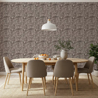 Dining room finished in the deep brown pebble dotted wallpaper top to bottom
GD9501