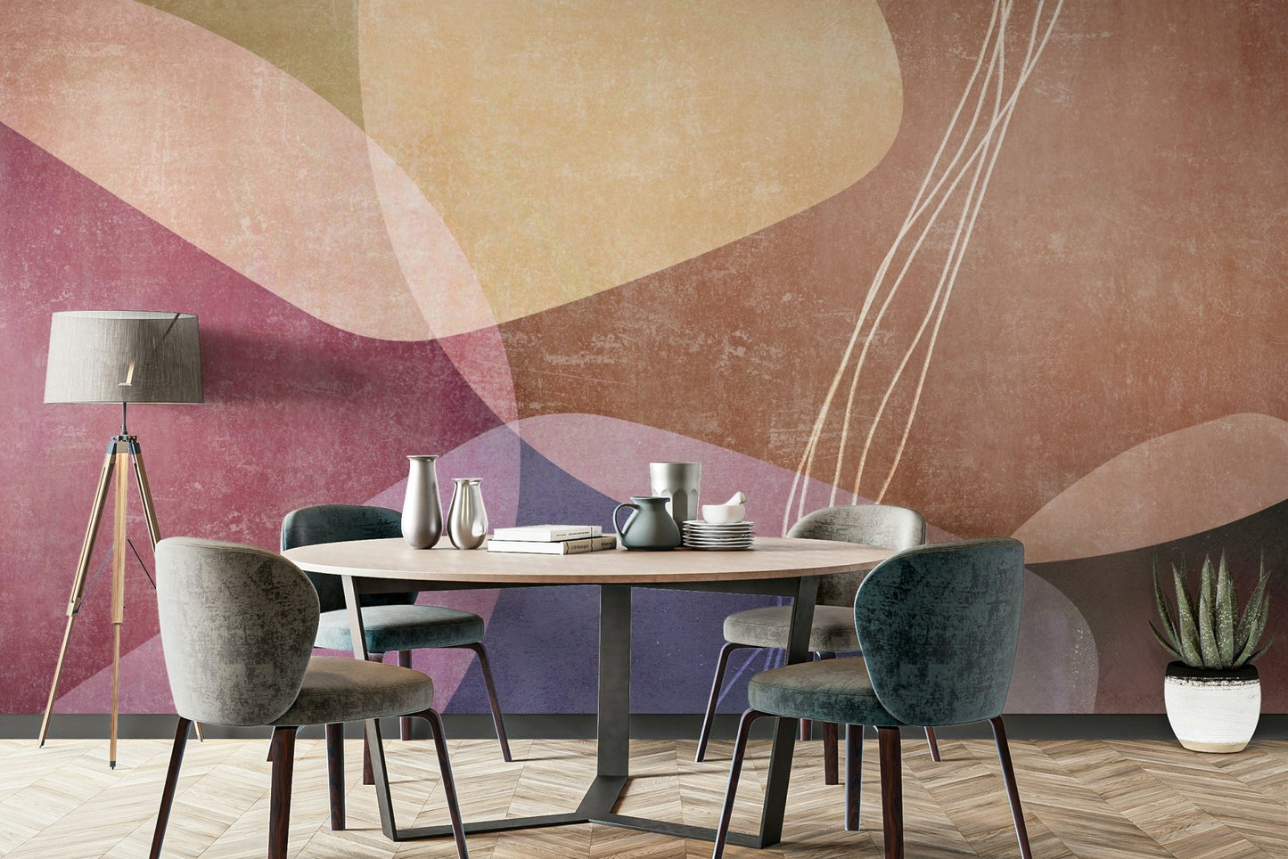 The design has a hand-drawn or painterly quality.

