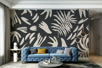 A graceful subtle line wall mural in cool, natural tones., GD5104