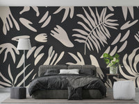A peaceful abstract design mural on decorative wallpaper.

