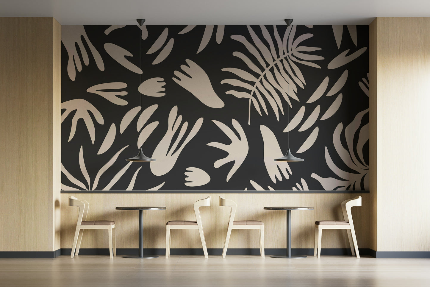 A contemplative abstract pattern wallpaper mural for a feature wall.


