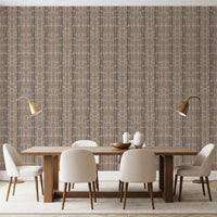 Soft pebble columns climb behind the dining room with Organic Stone Mosaic wallpaper.GD9555