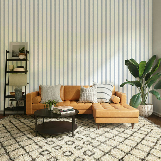 Organic Stripes in Light Blue Wallpaper with soft vertical bands GD4978
