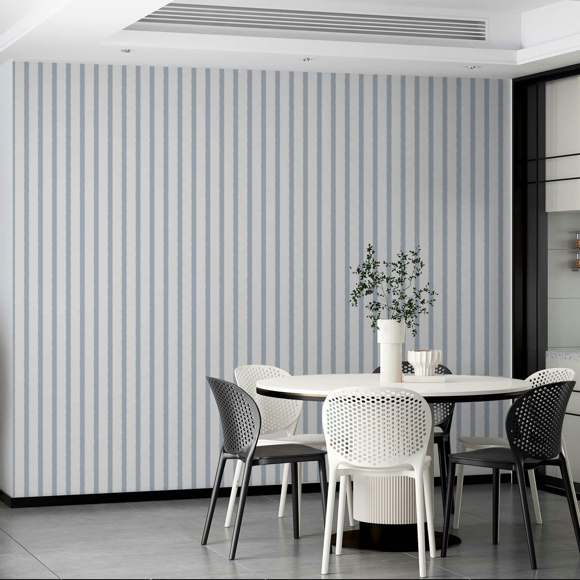 Organic Stripes in Light Blue Wallpaper⁠