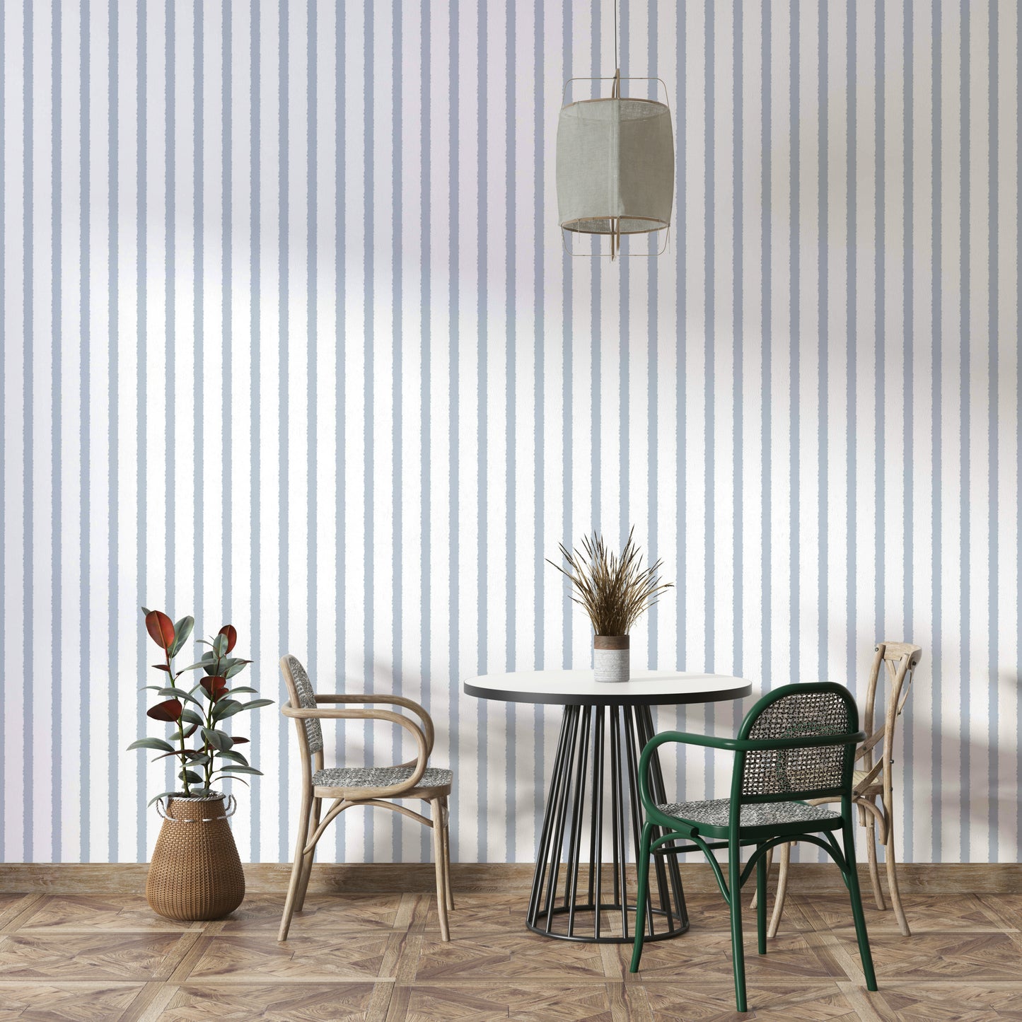 Organic Stripes in Light Blue Wallpaper⁠