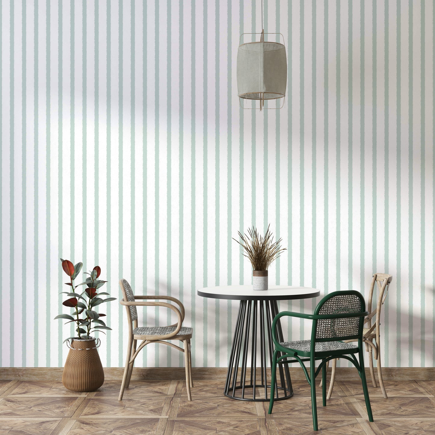 Organic Stripes Light Sage Wallpaper⁠