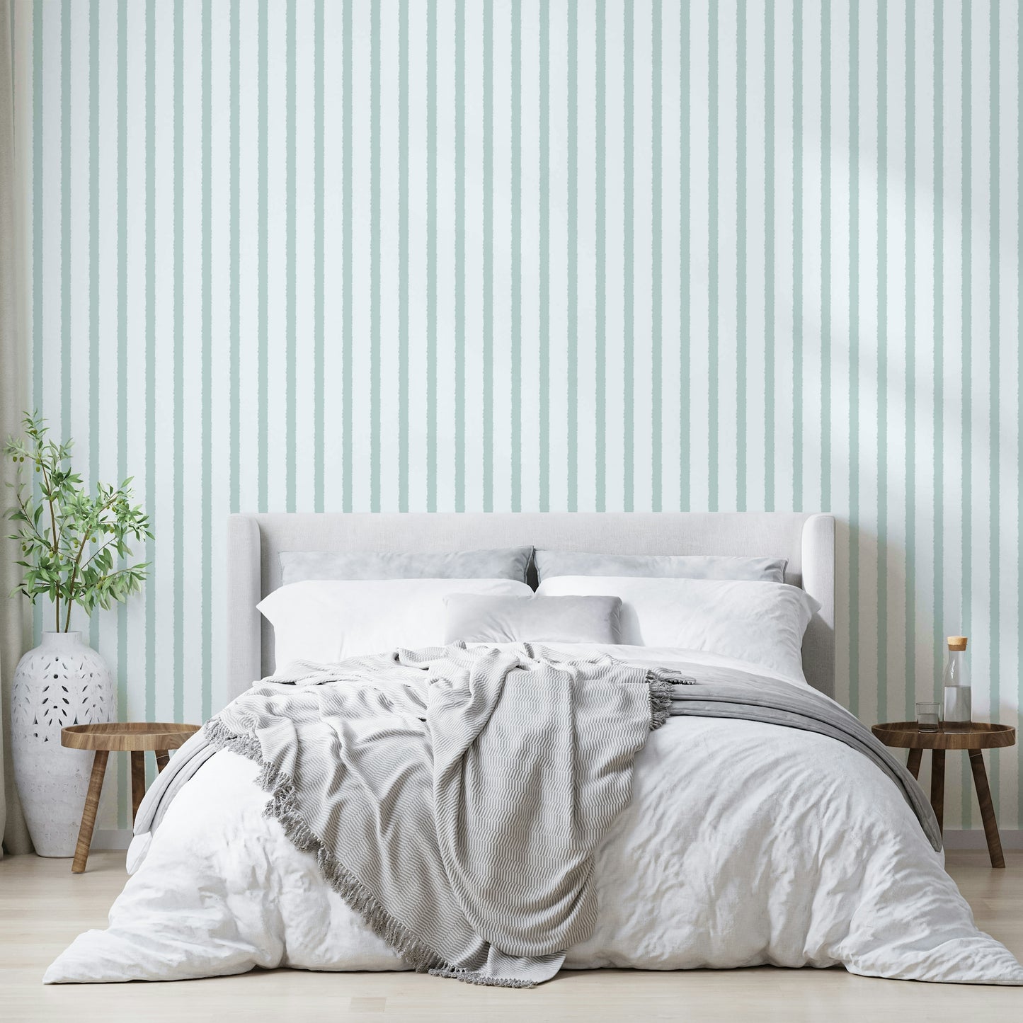 Organic Stripes Light Sage Wallpaper⁠