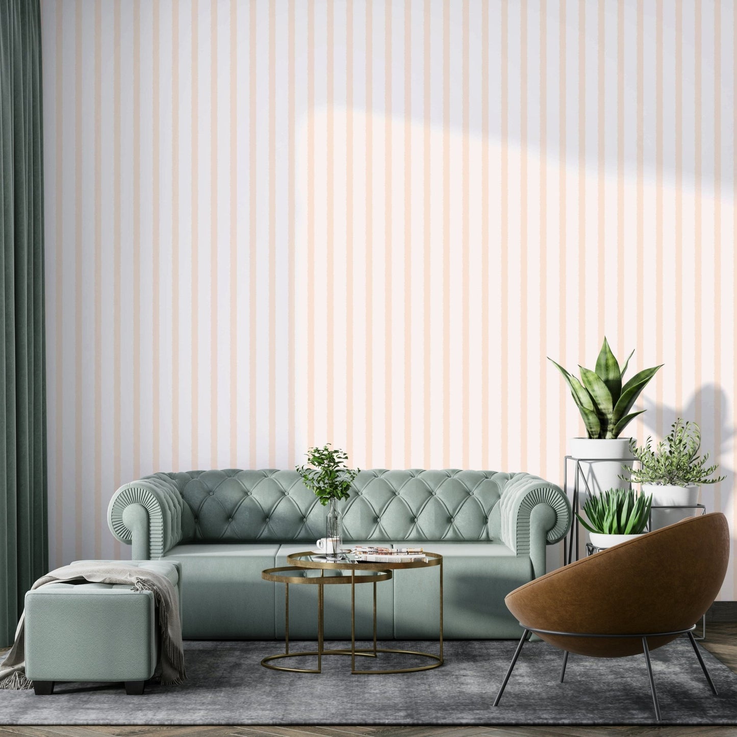 Organic Stripes Pale Peach Wallpaper⁠