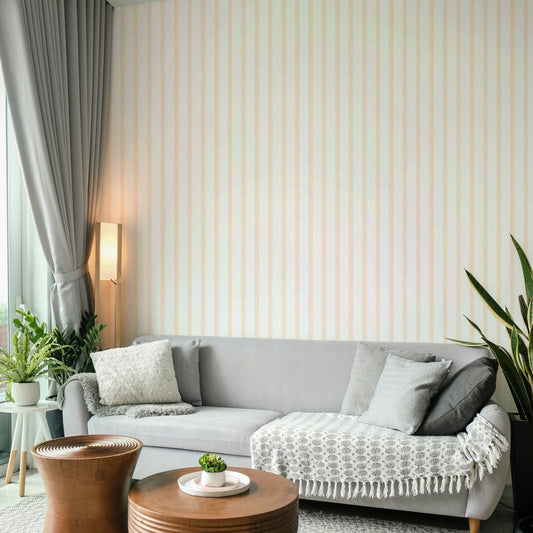 Organic Stripes Pale Peach Wallpaper⁠