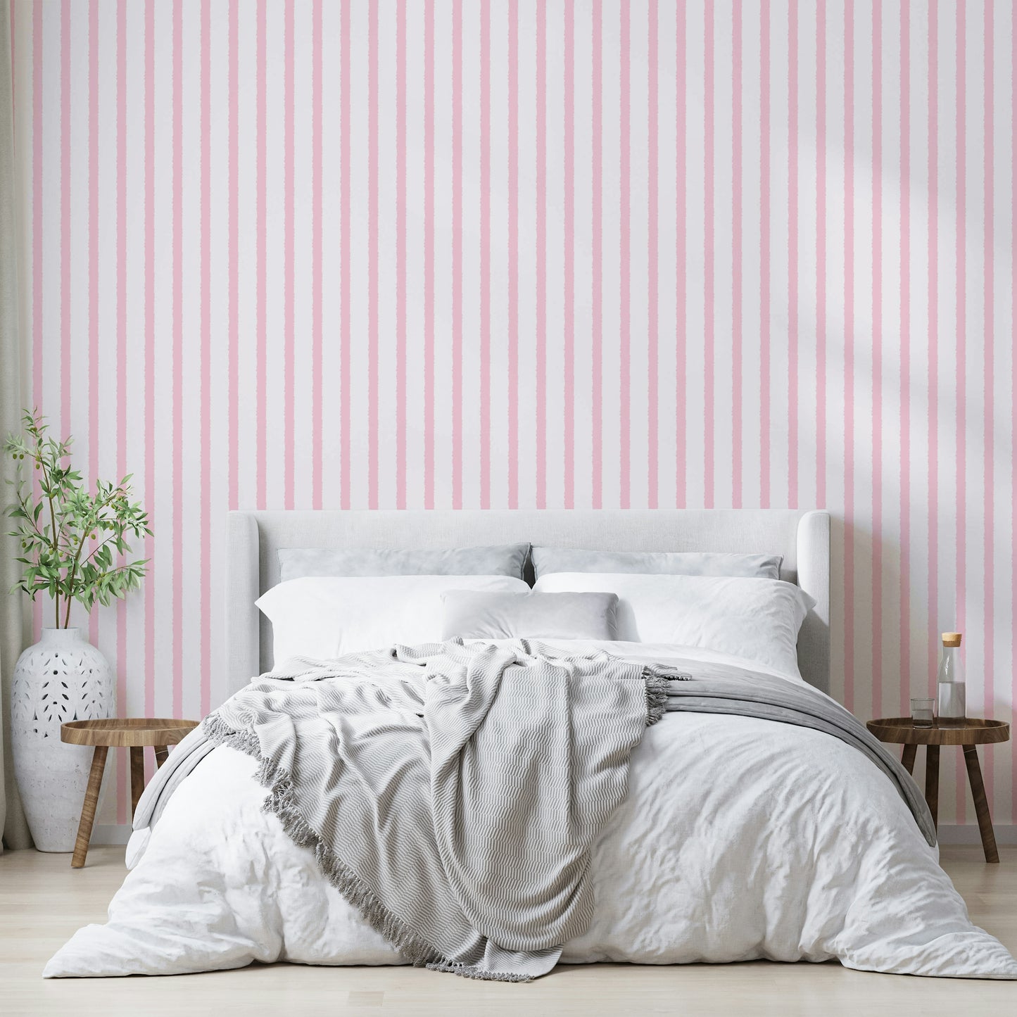 Organic Stripes Pink Wallpaper⁠