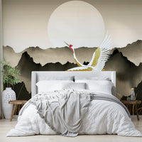 The image shows an artistic impression of a serene Oriental dawn scene.

