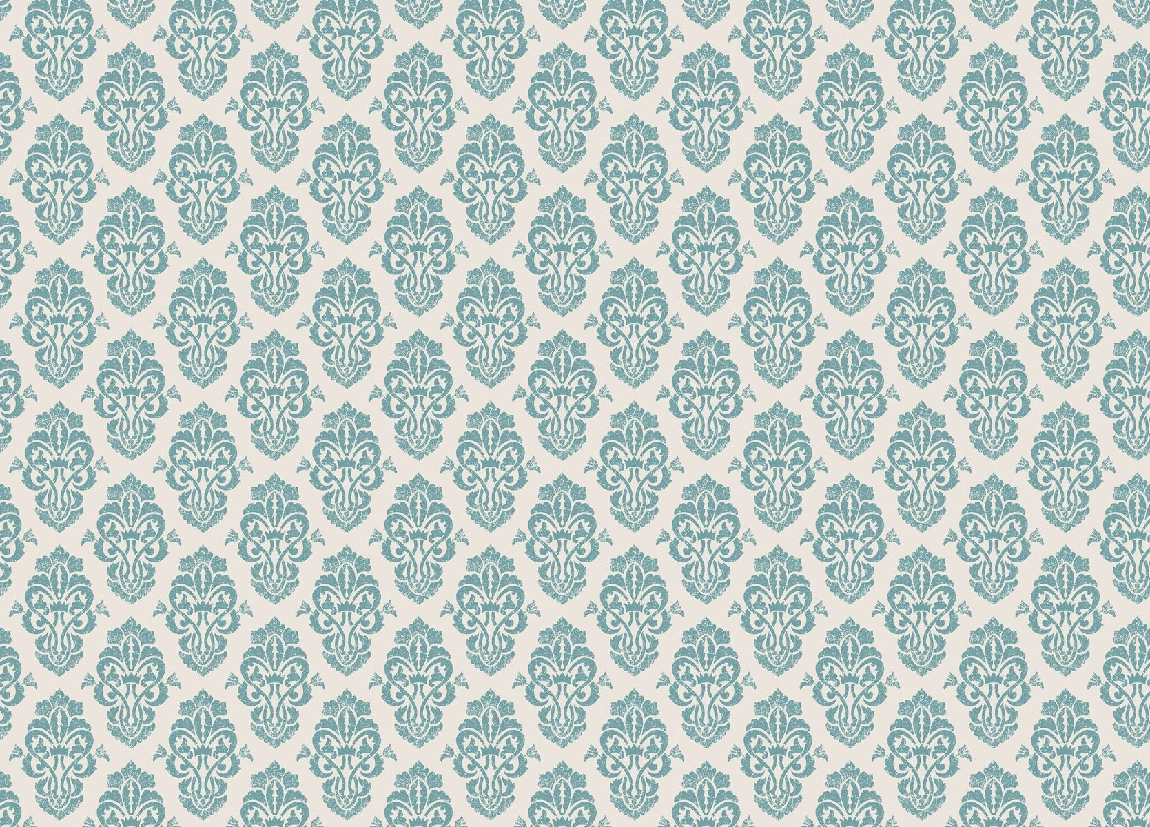White and Blue Damask Pattern Wallpaper Mural