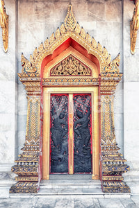 Heritage style Temple Gate's Grandeur wallpaper with golden lighting.