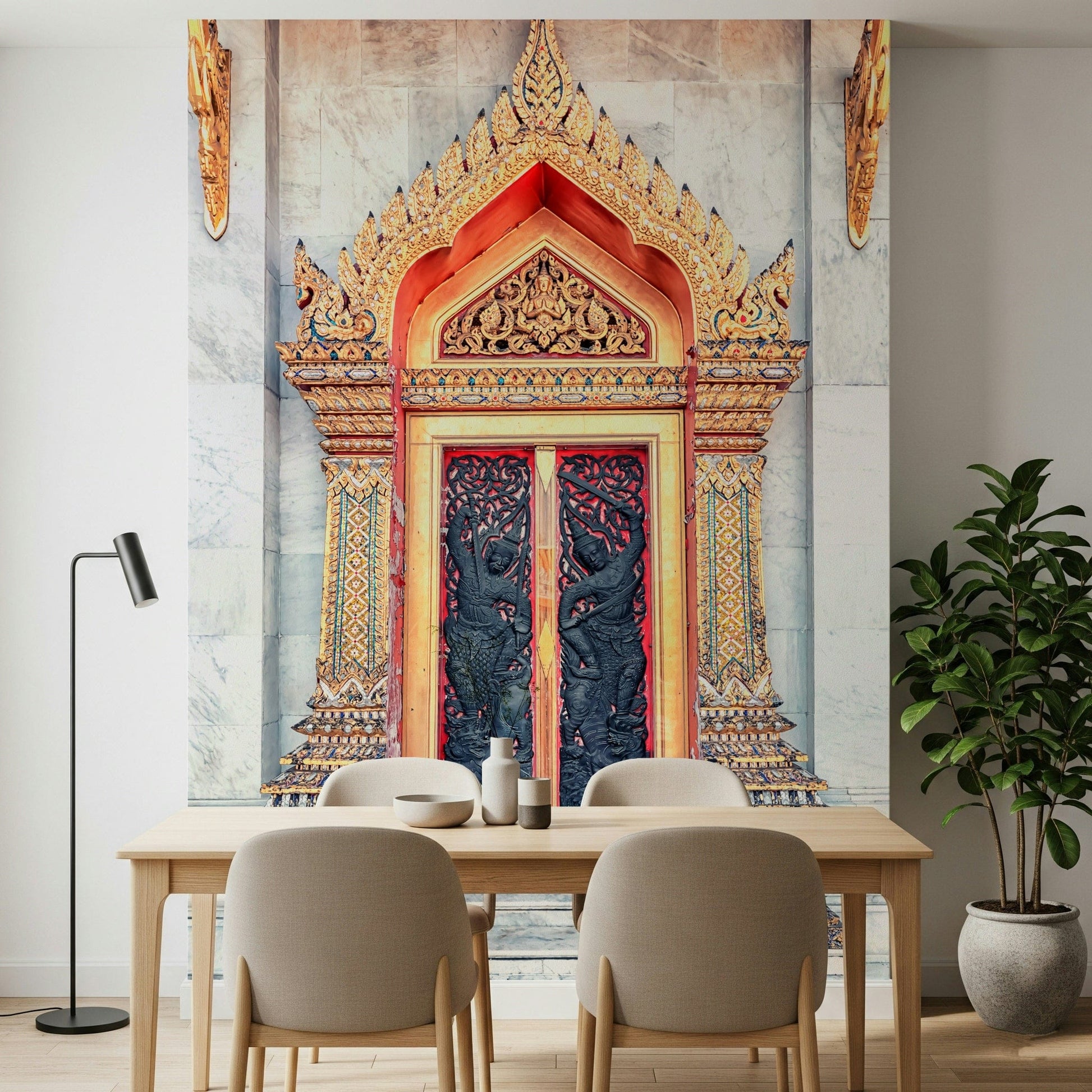 Temple Gate's Grandeur wall mural with warm heritage tones for lounges.