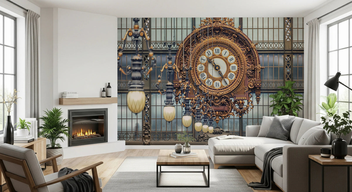 Orsay Clock wall mural peel and stick design, GD8192