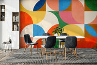 Cool color palette with grays, blues, and natural greens.

