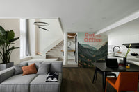 Scenic forest hills with message

