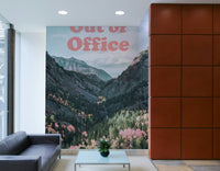 Peaceful valley with text overlay

