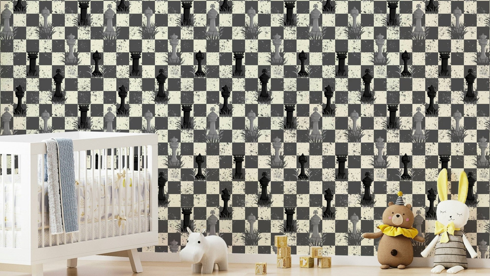 Outdoor Chess - Grayscale / Black and White Wallpaper⁠