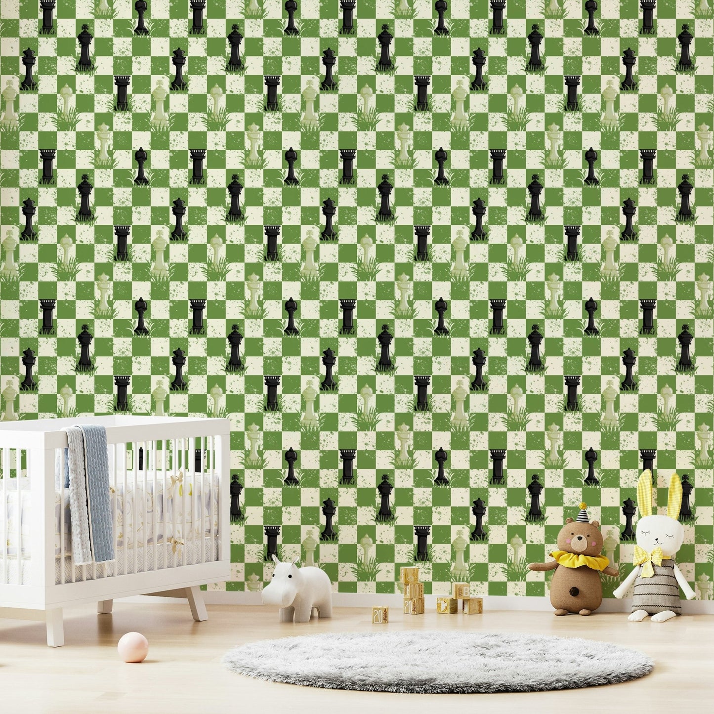 Outdoor chess green wallpaper design

