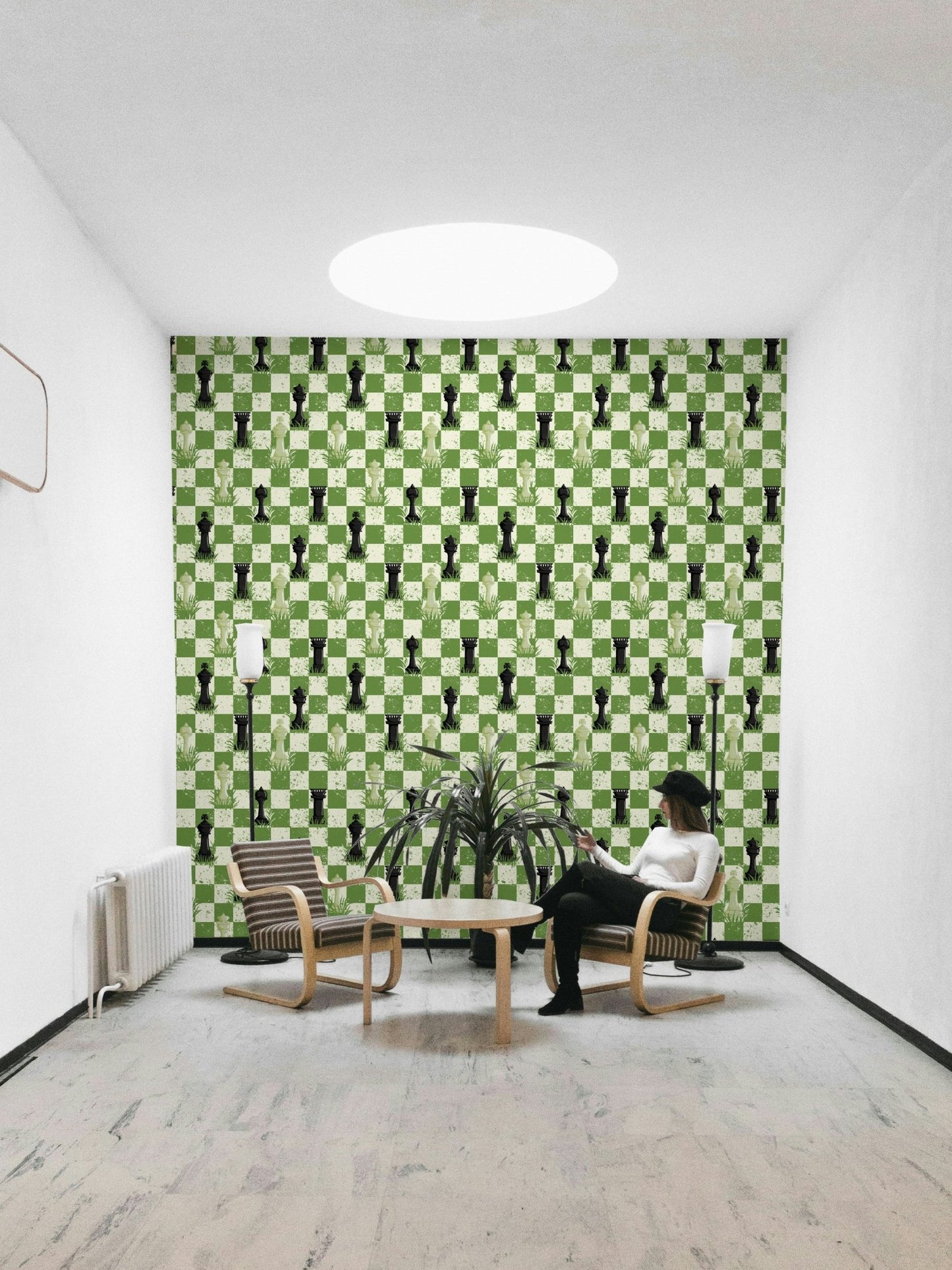 Vibrant outdoor chess wallpaper green